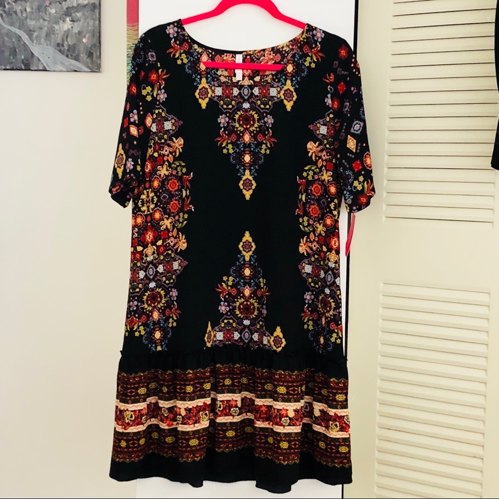 NWT L Jewel Tone / Black Mini Dress